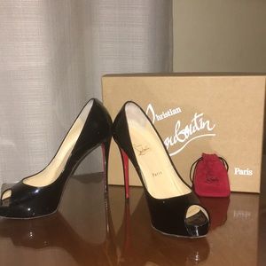 Louboutin Very Prive 120 Patent Leather Peep Toe